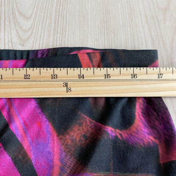 Pretty Little Thing Y2K Pencil Skirt Women Size 14 Purple Abstract Print Stretch - Picture 5 of 6